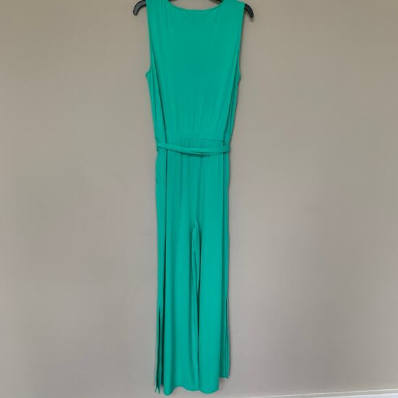 Christian Siriano C Wonder sleeveless jumpsuit V neck side pockets wide leg M - Picture 2 of 10